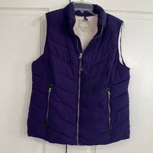 Green Tea Deep Purple Puffer Vest. Size Large